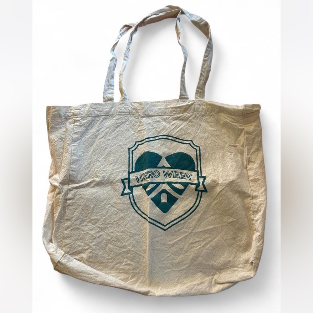 White with Green “Hero Week” Tote Bag